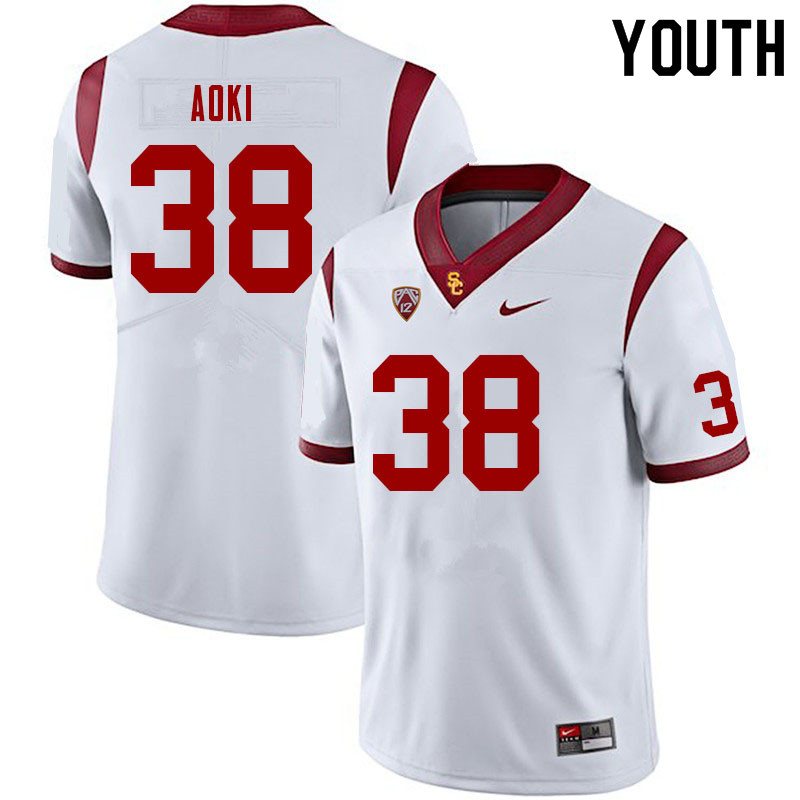 Youth #38 Brad Aoki USC Trojans College Football Jerseys Sale-White